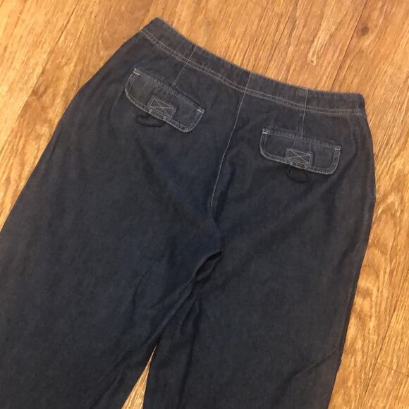 J. Jill Blue Tie Front Denim Trouser Pant Jeans Size 6P (Petite 6) - Picture 7 of 10